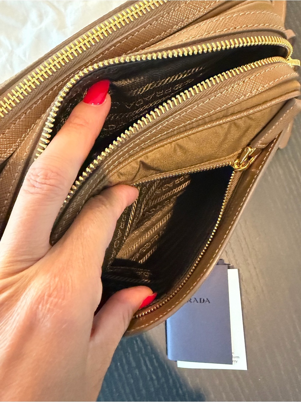 Prada cognac re-Nylon camera crossbody Bag with Leather Trim; worn 10 times max - Picture 8 of 16
